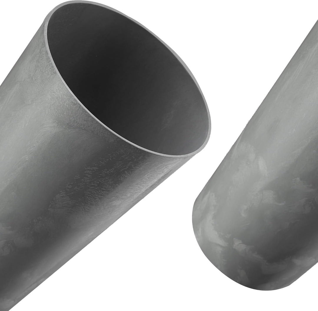 KADAX Pflanzkübel mit Innentopf Grau Ø 19.5 cm, Höhe 36.8 cm – Moderner Pflanztopf mit Einsatz, Blum