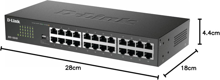 D-Link DGS-1024D Gigabit Ethernet Switch (24 Ports, 10/100/1000 Mbit/s, einfache Plug & Play-Install