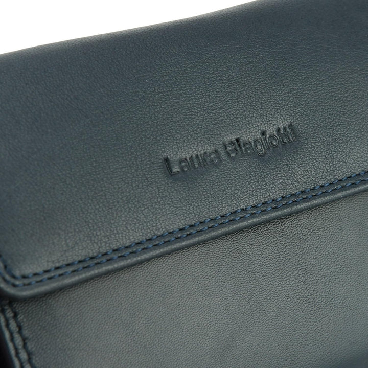 Laura Biagiotti Damen-Geldbörse aus echtem Leder, geräumig mit Geschenkbox Navy 208, Navy 208