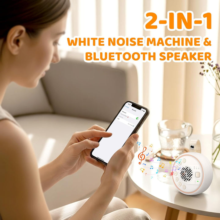 White Noise Machine Baby,Tragbare Einschlafhilfe Babys mit 20 weissem Rauschen,Nachtlicht mit Timer