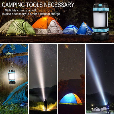 LED Campinglampe Aufladbar，Superhell Tragbar Camping Lampen mit Haken, Helligkeiten Dimmbar, USB C c