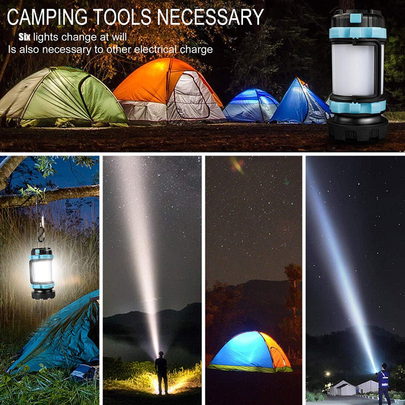 LED Campinglampe Aufladbar，Superhell Tragbar Camping Lampen mit Haken, Helligkeiten Dimmbar, USB C c