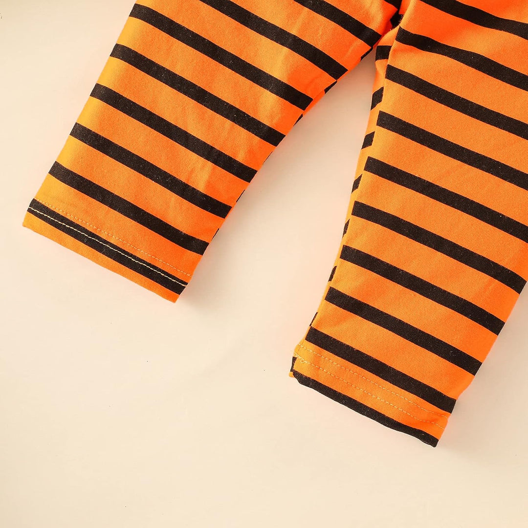 Verve Jelly Baby Mädchen Halloween Kleidung Rüschen Langarm Kürbis Tops Tüll Tutu Rock Gestreifte La