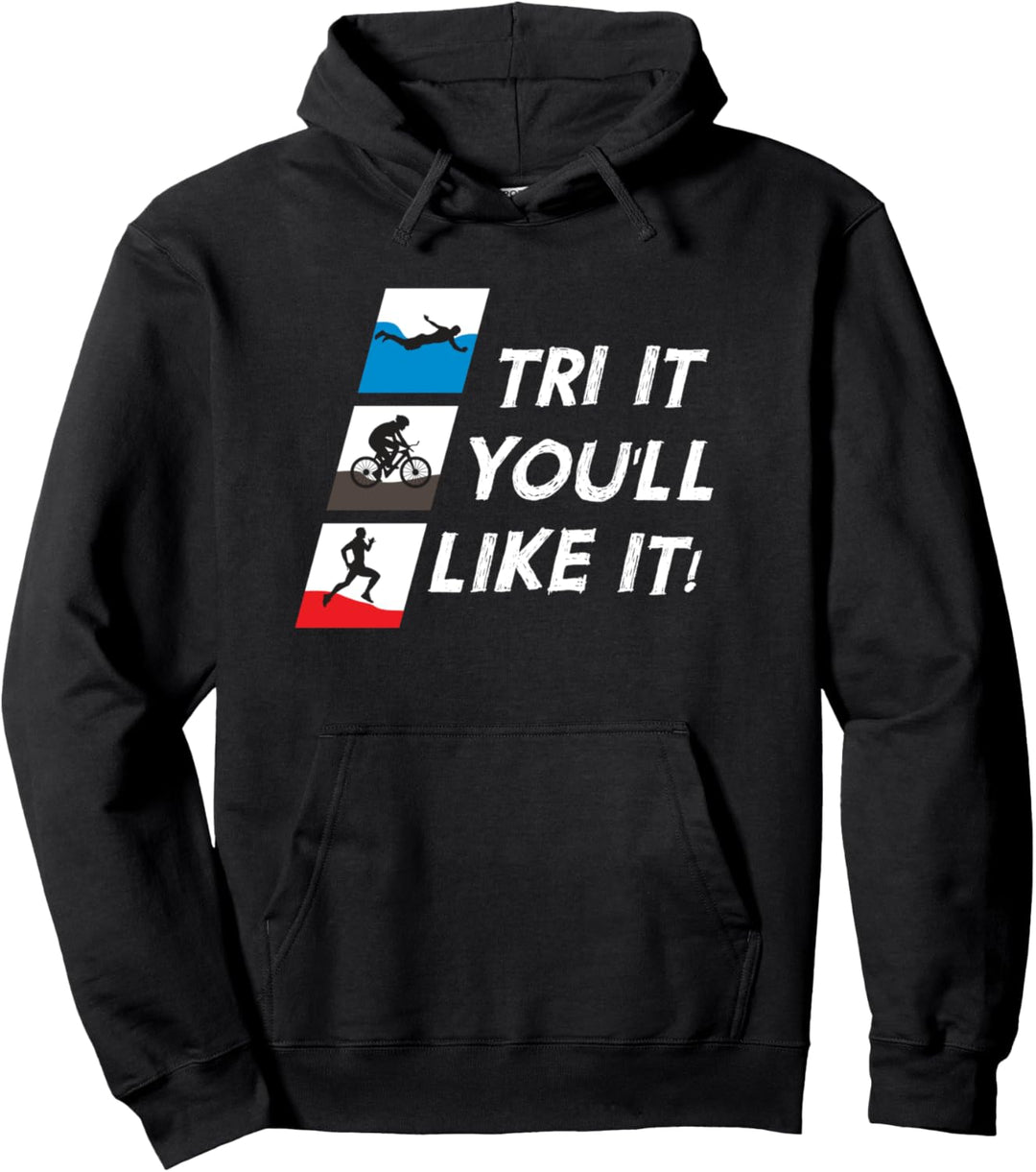 Triathlon-Ausrüstung, inspirierende Sportarten, Schwimmen, Radfahren, Laufen, Motivation Pullover Ho