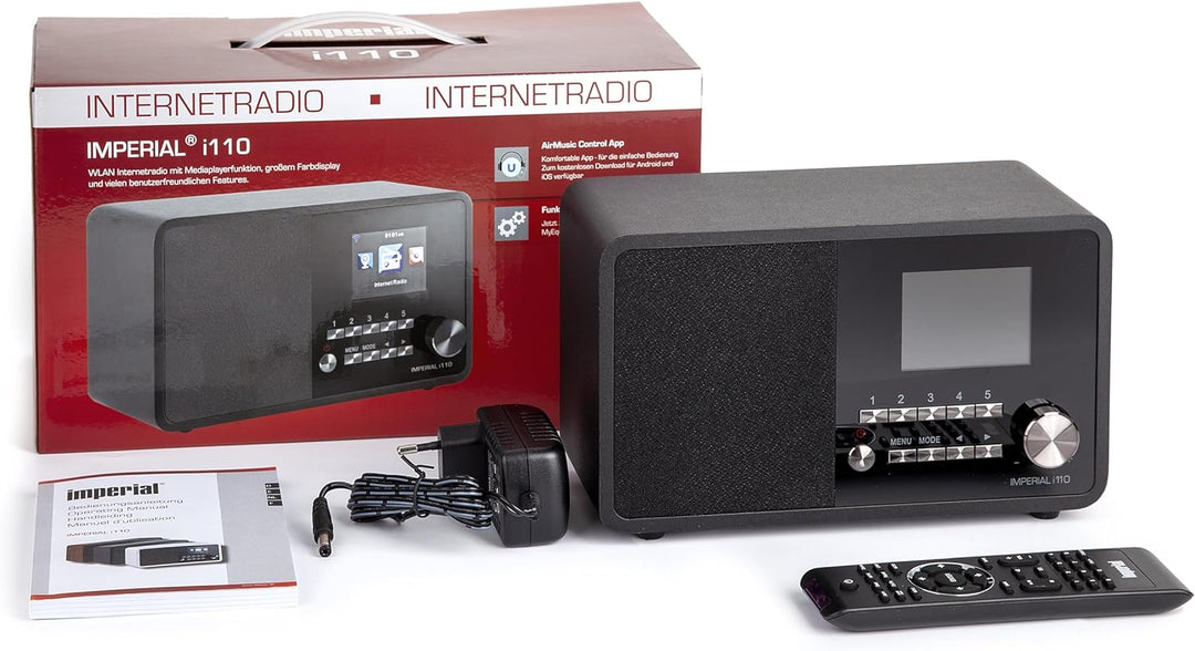 Imperial i110 Internetradio UPNP/DLNA Mediaplayer schwarz Schwarz Single, Schwarz Single