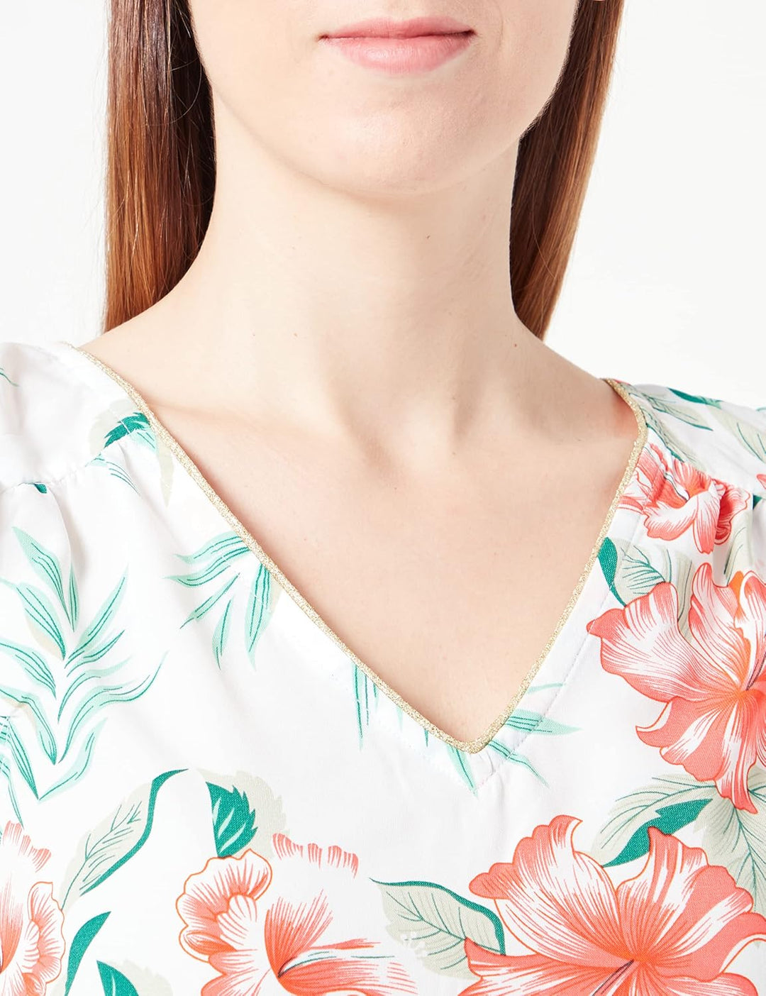 ONLY Damen Onlsylvie Fr Life S/S Frill Dress Ptm S Cloud Dancer/Aop:jungle, S Cloud Dancer/Aop:jungl