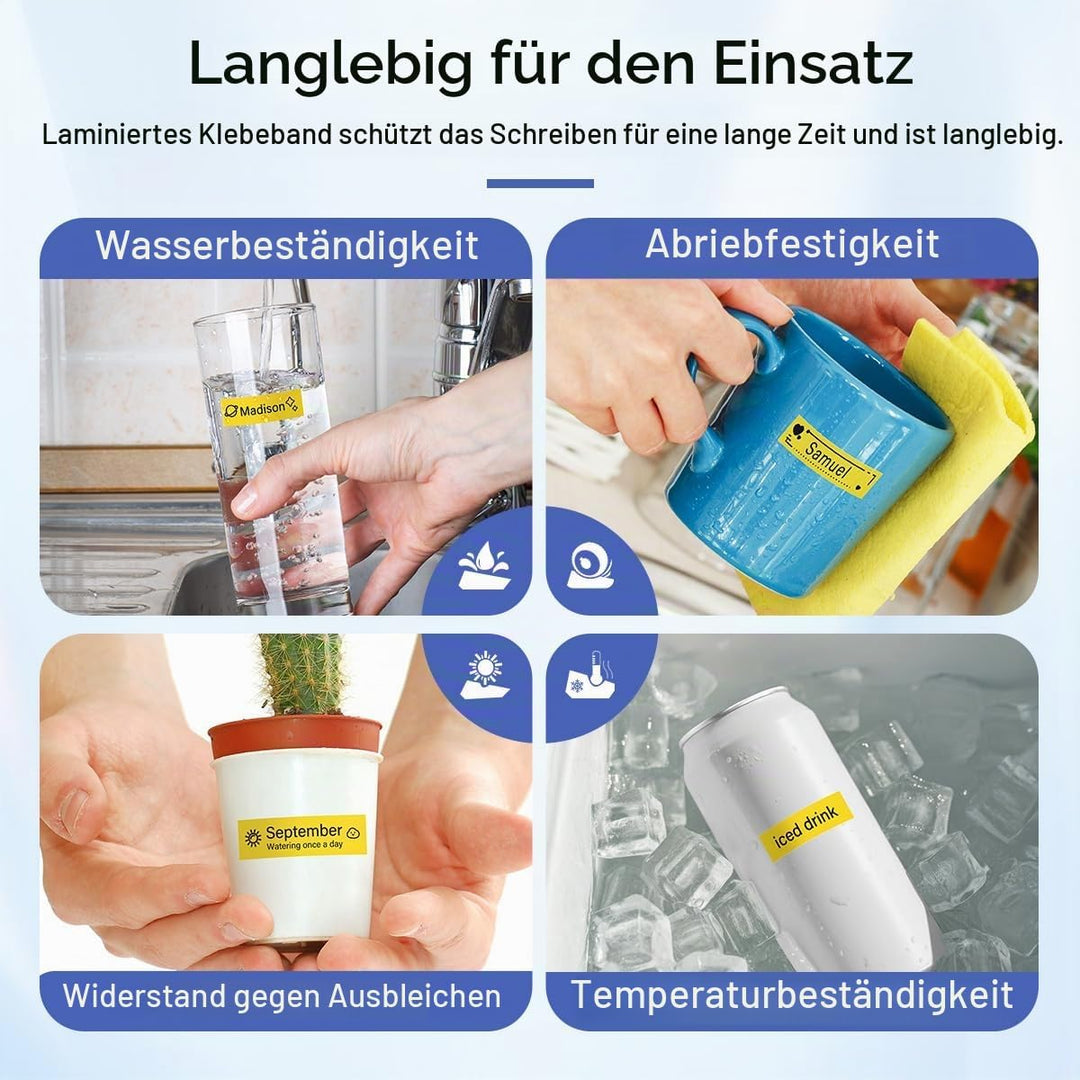 Tze-641 18mm Beschriftungsbänder Gelb, Kompatibel mit Brother P-touch Bänder 18mm Schwarz auf Gelb,