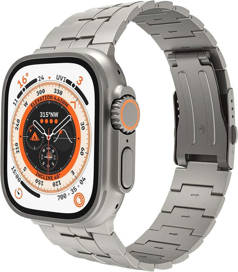 LULULOOK Titan Armband Kompatibel mit Apple Watch Ultra 2/Ultra 49mm, Prämie Titanium Grad 2 Ersatza