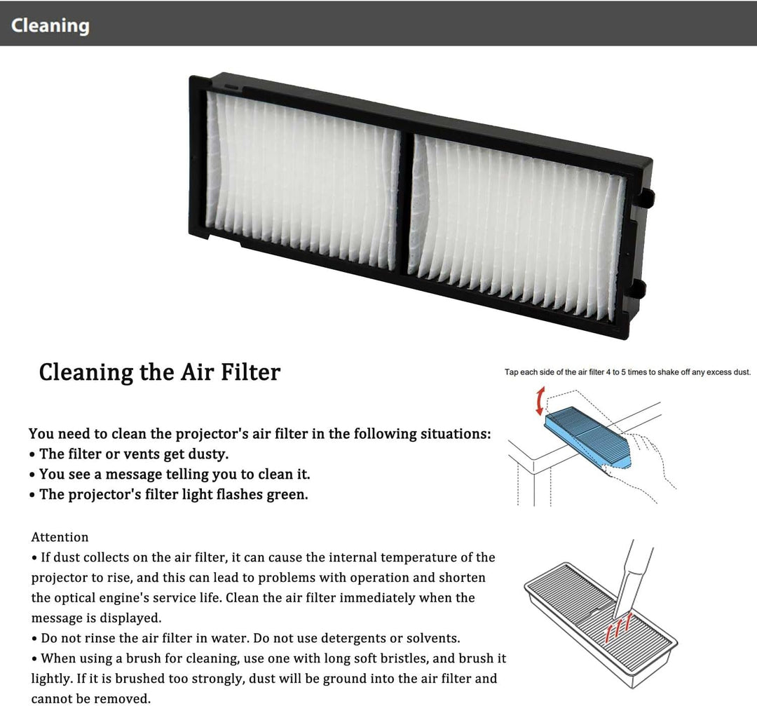 Aimdio ELPAF38 Beamer Luftfilter für EPSON ELPAF38 EH-TW6100W EH-TW6100 EH-TW6000W EH-TW6000 EH-TW59