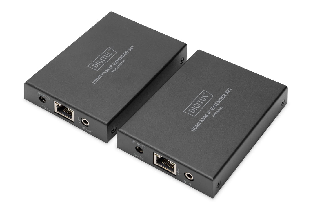 DIGITUS HDMI KVM Extender Set über IP 150 m, Full HD 1080p Full-HD / 2K@60Hz LAN IP-fähig - 1x Out -