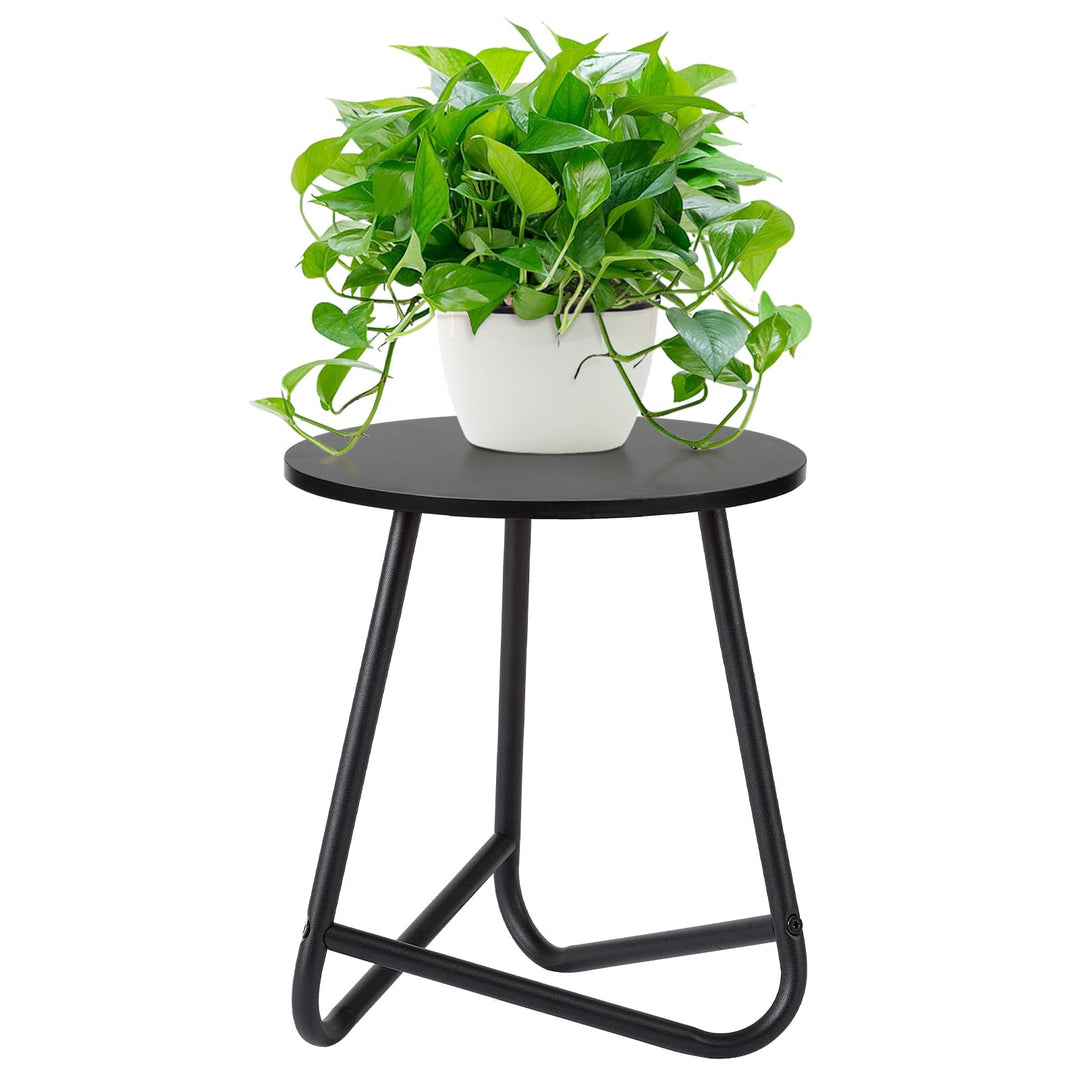 HDANI 35cm Rund Pflanzenständer,Blumenständer,Pflanzenregal aus Holz und Metall,Modernes Regal für Z