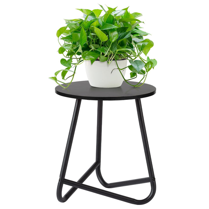 HDANI 35cm Rund Pflanzenständer,Blumenständer,Pflanzenregal aus Holz und Metall,Modernes Regal für Z