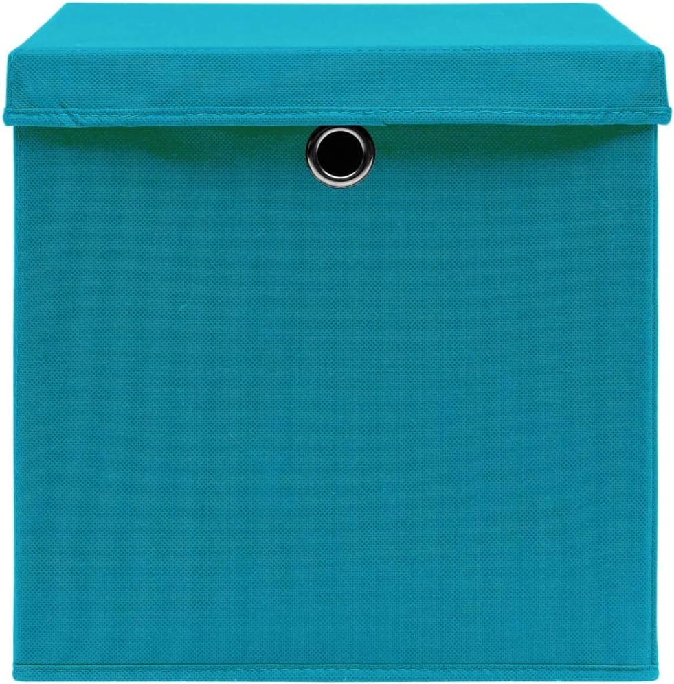 WIFESE 4 Stück Aufbewahrungsbox Mit Deckel 32X32X32 cm Faltbox Mit Fingerloch Storage Boxes Faltbare