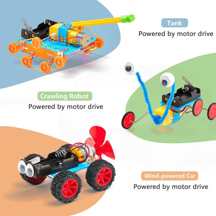 STEM Spielzeug Roboter Bausatz für Kinder - Technik-Experimente mit Motor & Werkzeug, Lernspielzeug