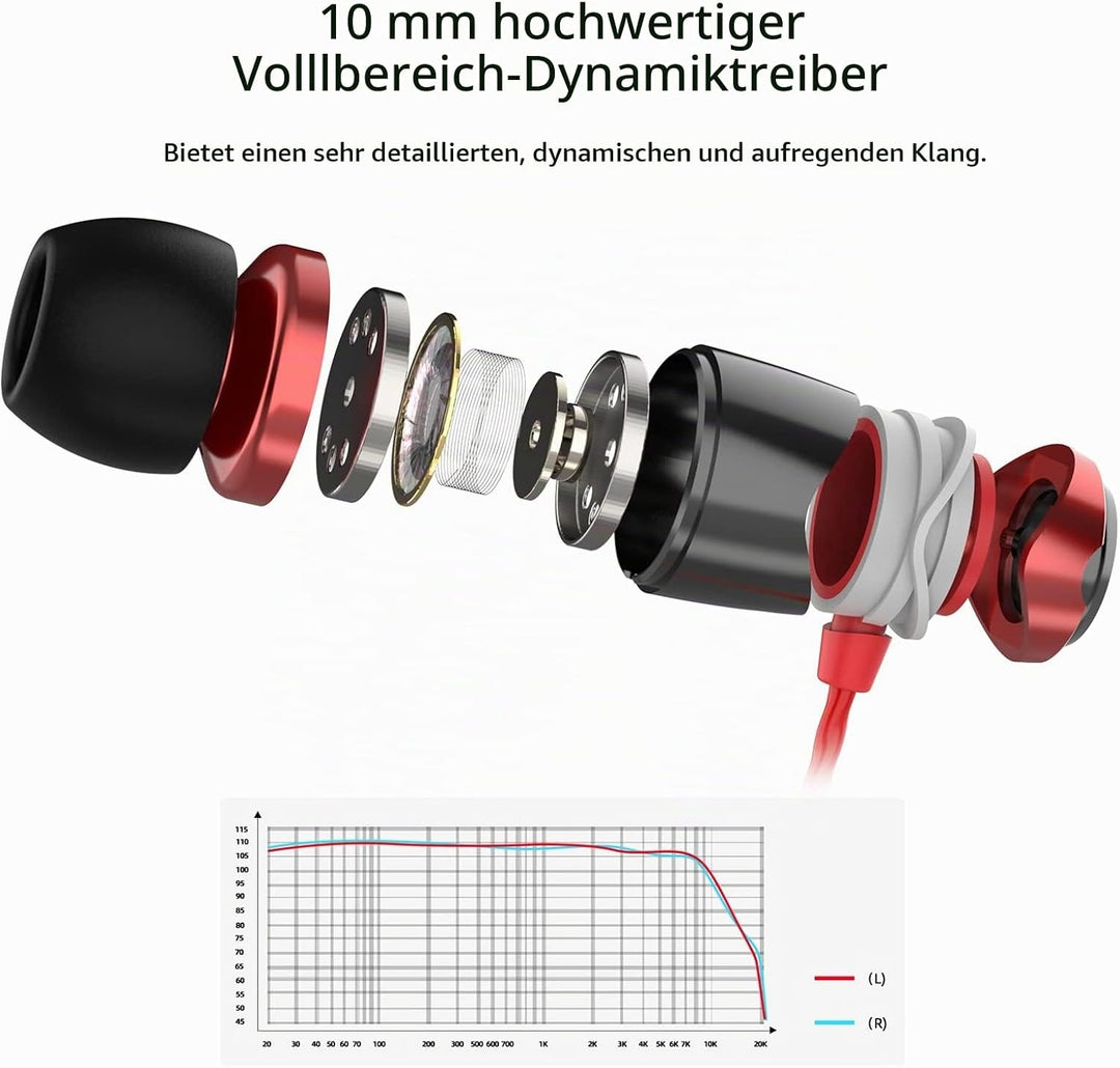 SoundMAGIC E10C Kabelgebundene Kopfhörer mit Mikrofon, HiFi-Stereo-Ohrhörer, geräuschisolierende In-