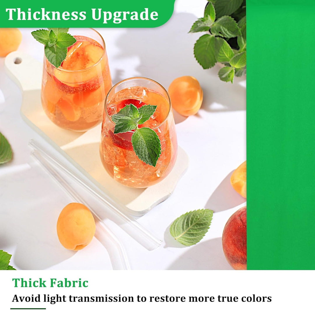 Spardar Greenscreen mit 4 Klemmen, 3M X 4.5M Foto Hintergrund Greenscreen Stoff Baumwolle Faltbare G