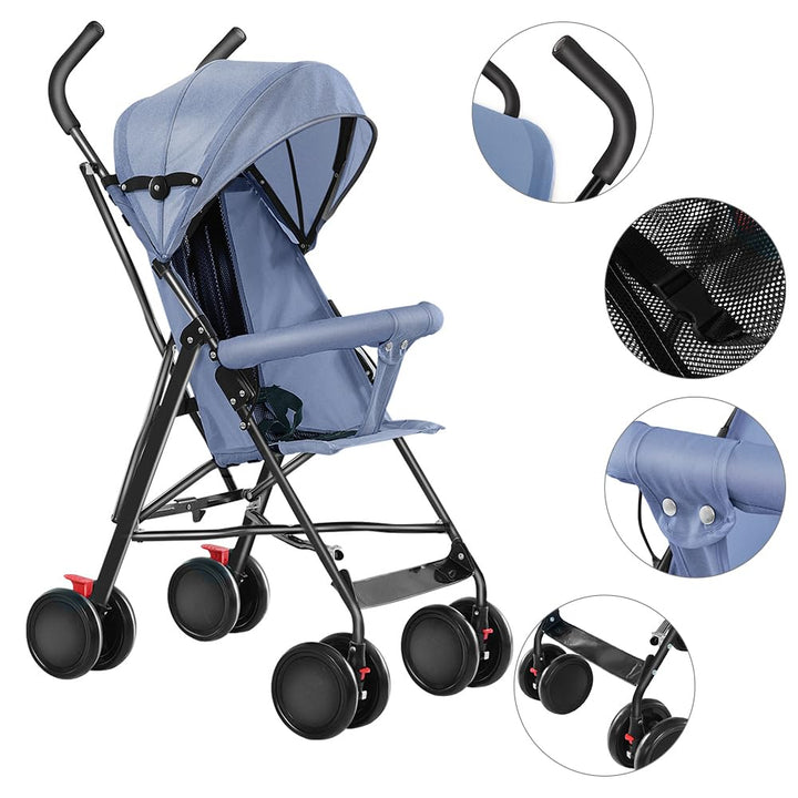 MUL-BOUTIQU Kinderwagen, Liegebuggy,Federleichter Reisebuggy 4.5 kg, Drehbare Vorderräder, für Kinde