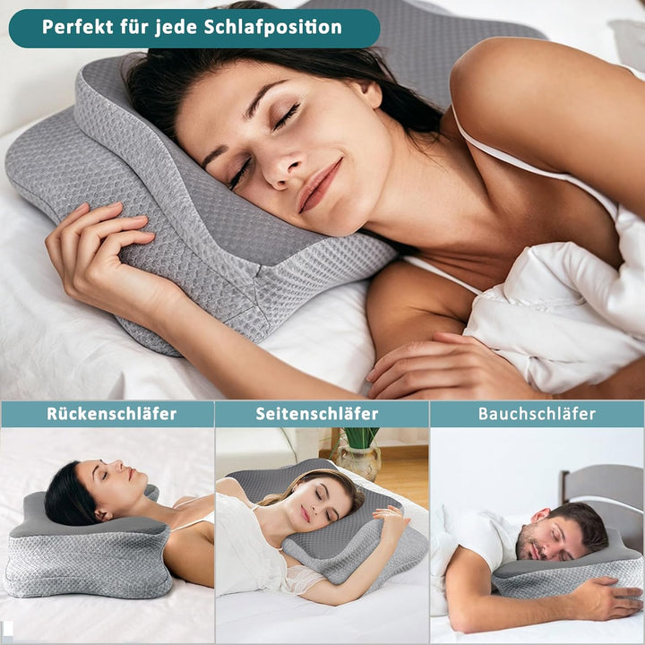 Memory Foam Kissen, Gebärmutterhalskissen für Nacken und Schultern Schmerzlinderung, Ergonomische Ko