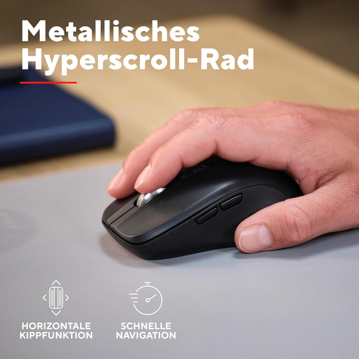 Trust Treva Kabellose Maus Ultraschnelles Scrollrad und Horizontales Scrollen, Bluetooth + 2.4GHz, L