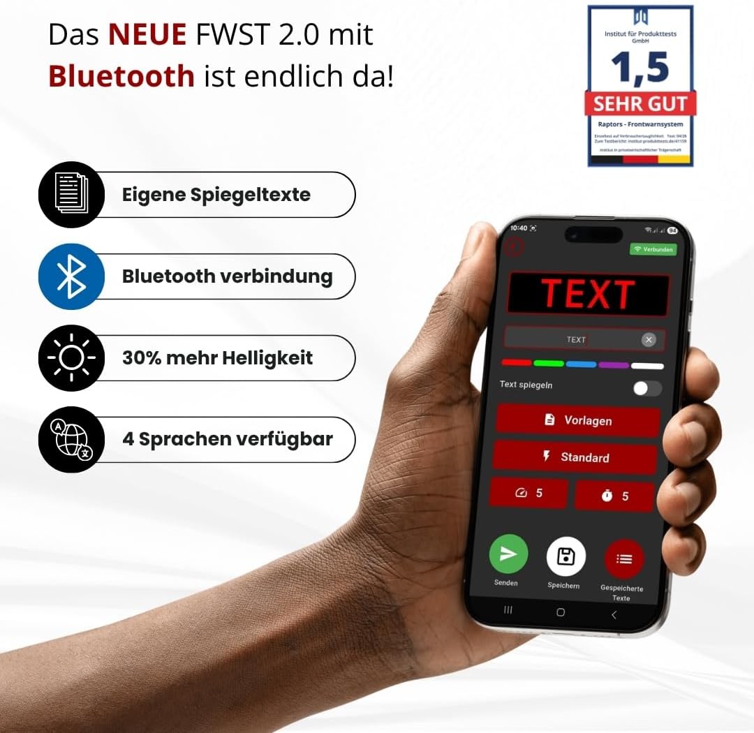 LED Frontwarnsystem | Einsatzschild | Multicolor WiFi - Android und iOS App - Handygesteuert - Dacha