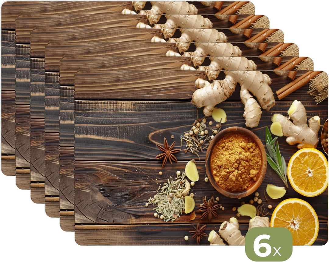 KitchenYeah© Platzsets Abwaschbar 6-Teilig 45x30 cm Tischsets Platzdeckchen Platzset Unterlage Tisch