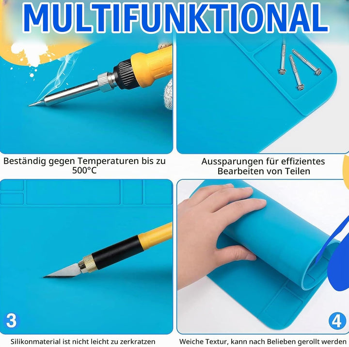 Magnetische Lötmatte, 500℃ Hitzebeständig Reparaturmatte, 45 x 30 cm Lötmatte Antistatische Reparatu