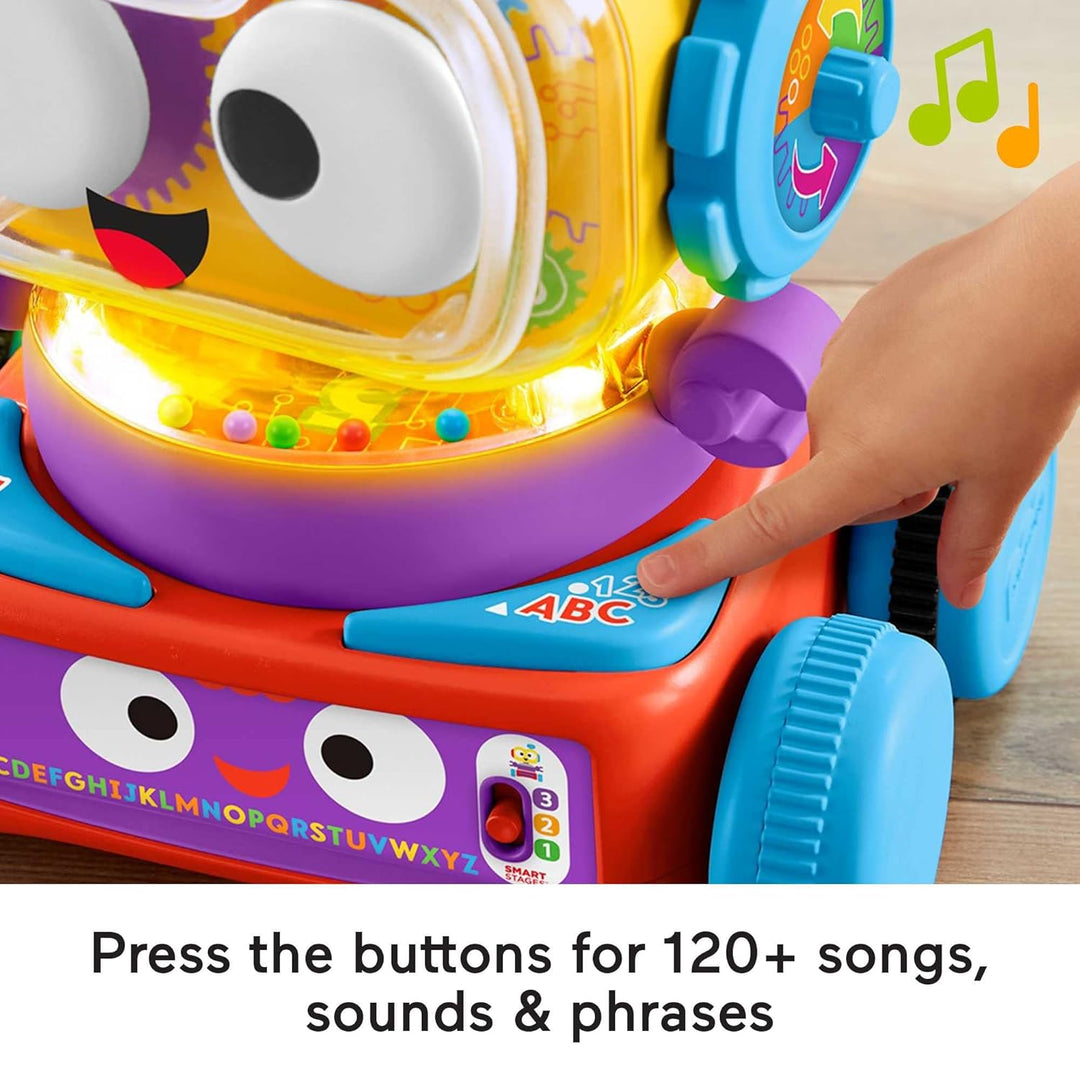 Fisher-Price 4-in-1 Lernroboter Linus für Babys und Kleinkinder, Spielzeug ab 6 Monaten, Version: UK