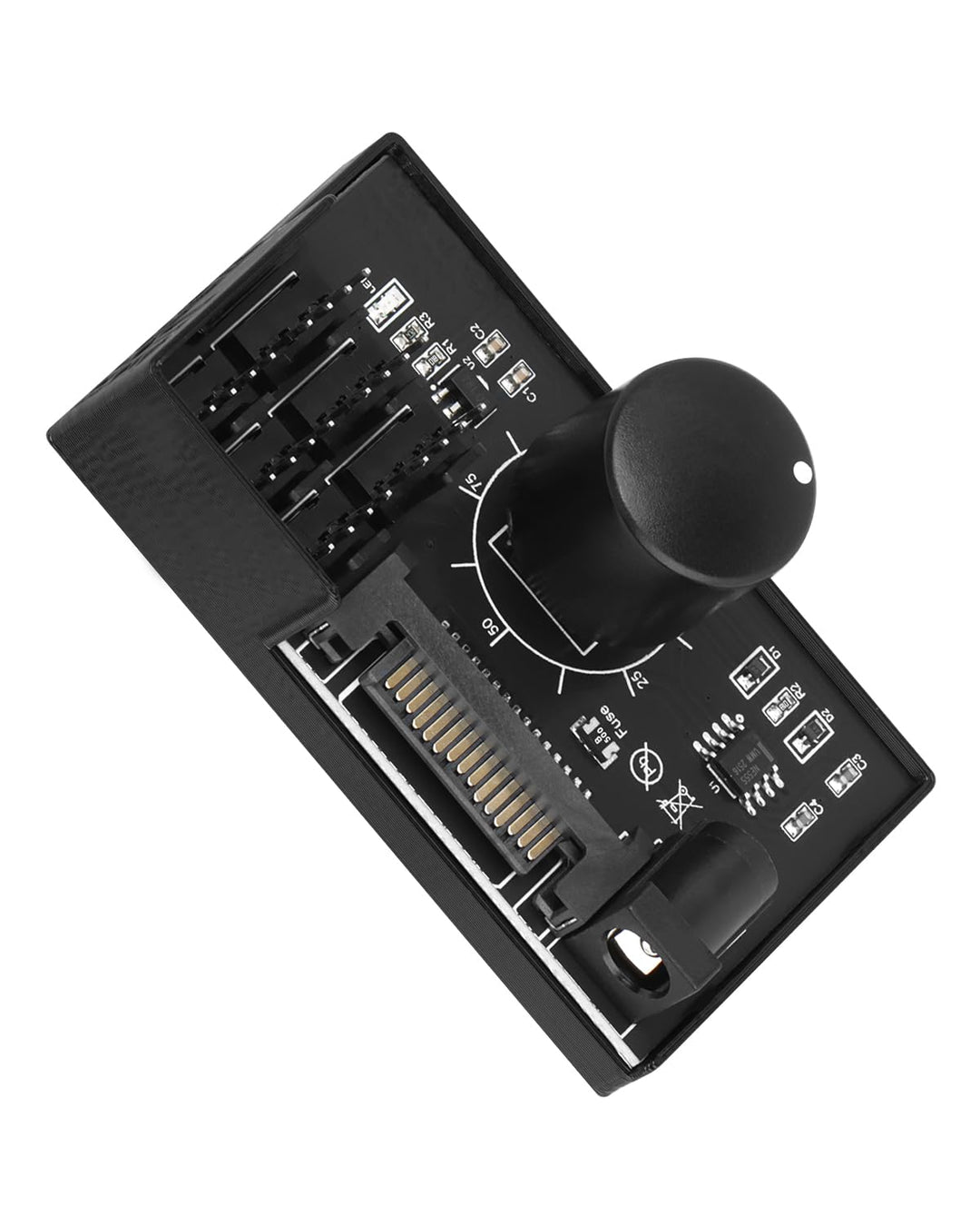 12V 4Pin PWM PC Lüfterregler für 6 PC Lüfter, 1 Eingang 6 Ausgänge PWM Lüfter Hub mit SATA/DC 5521 S
