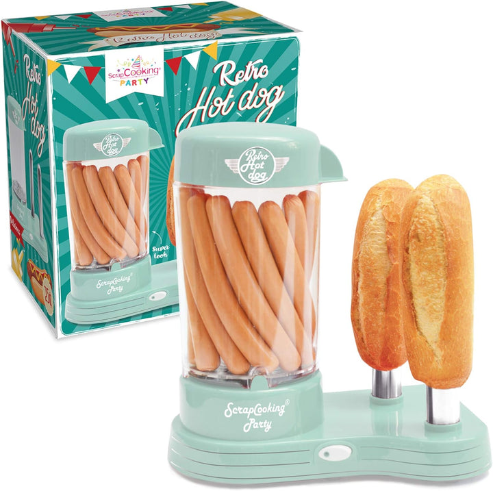 SCRAP COOKING 601 Hot Dogs Maschine für 12 Wurst & 2 Brote, Retro-Stil, Vintage, Grillen, Partys, Ke
