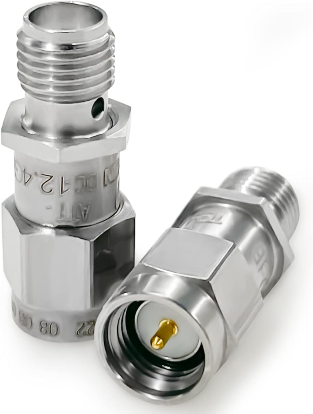 2PCS RF Koaxial-Dämpfungsgerät, 12.4GHz 3dB 2W 50Ohm SMA Stecker auf SMA Buchse Fester Dämpfungsregl