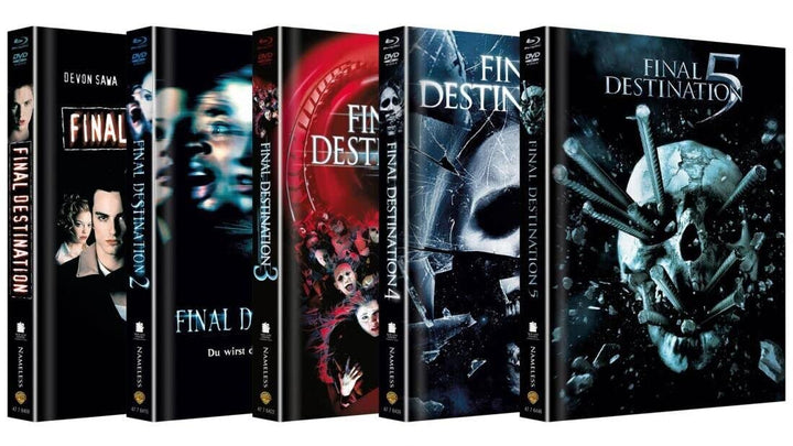 Mediabook FINAL DESTINATION Teil 1 2 3 4 5 COLLECTION 5 BLU-RAY + 5 DVD + Bonus DÜSTERE LEGENDEN Lim