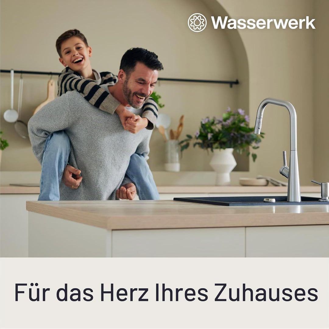 Wasserwerk Küchenarmatur WK4 | Wasserhahn Küche | Spültischarmatur mit Schwenkauslauf | 360° drehbar