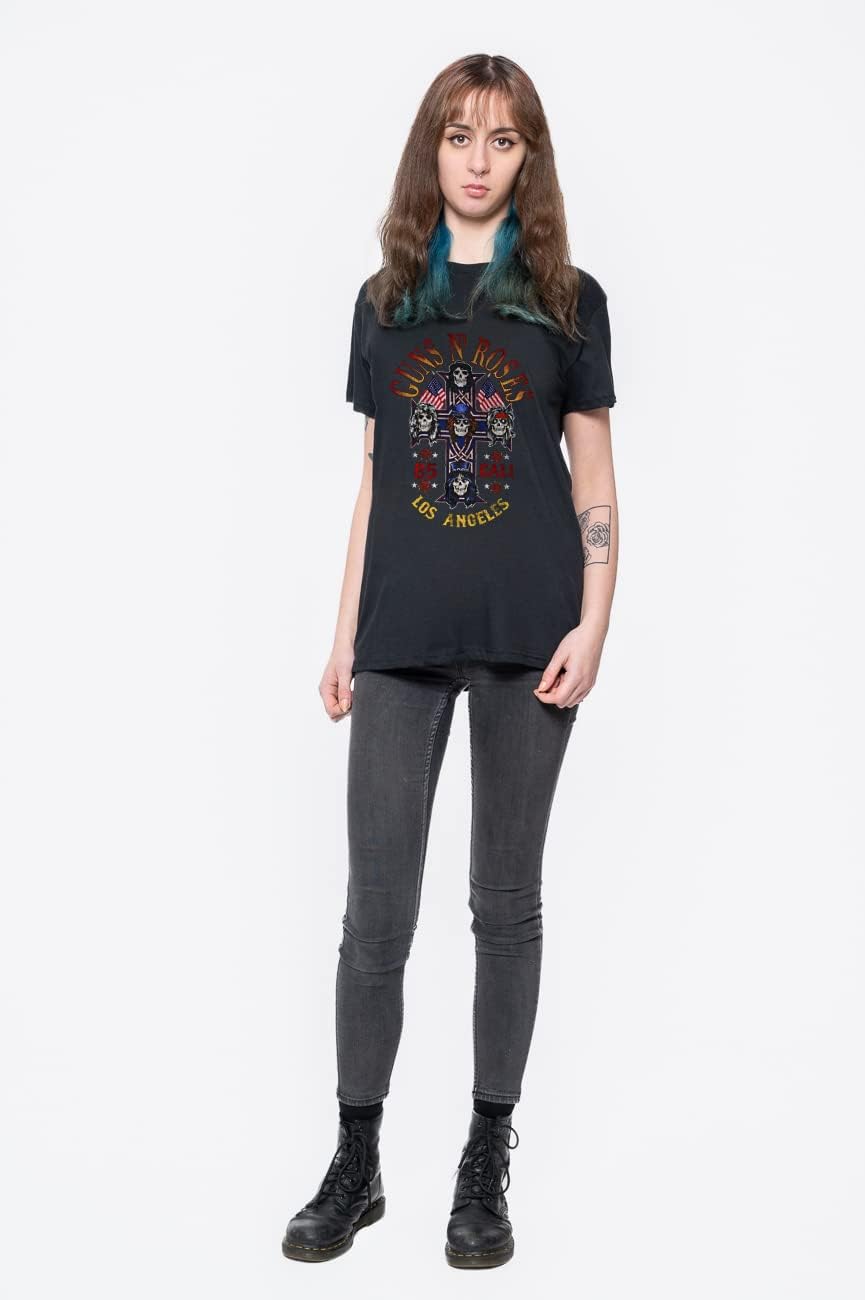 Guns N Roses T-Shirt Cali Band Logo Offizielles Herren XL Schwarz S, Schwarz S
