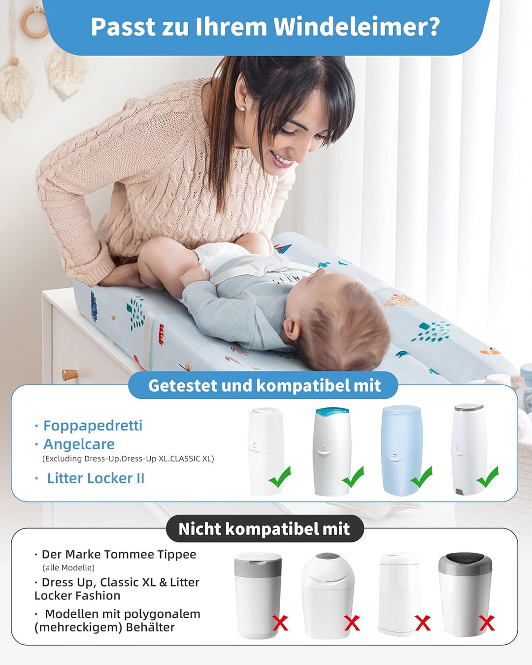4 Stk. Windeleimer Nachfüllkassetten Nachfüllfolie, Windeleimer Geruchsdicht Beutel Kompatibel mit A