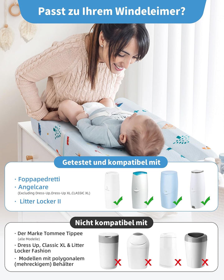 4 Stk. Windeleimer Nachfüllkassetten Nachfüllfolie, Windeleimer Geruchsdicht Beutel Kompatibel mit A
