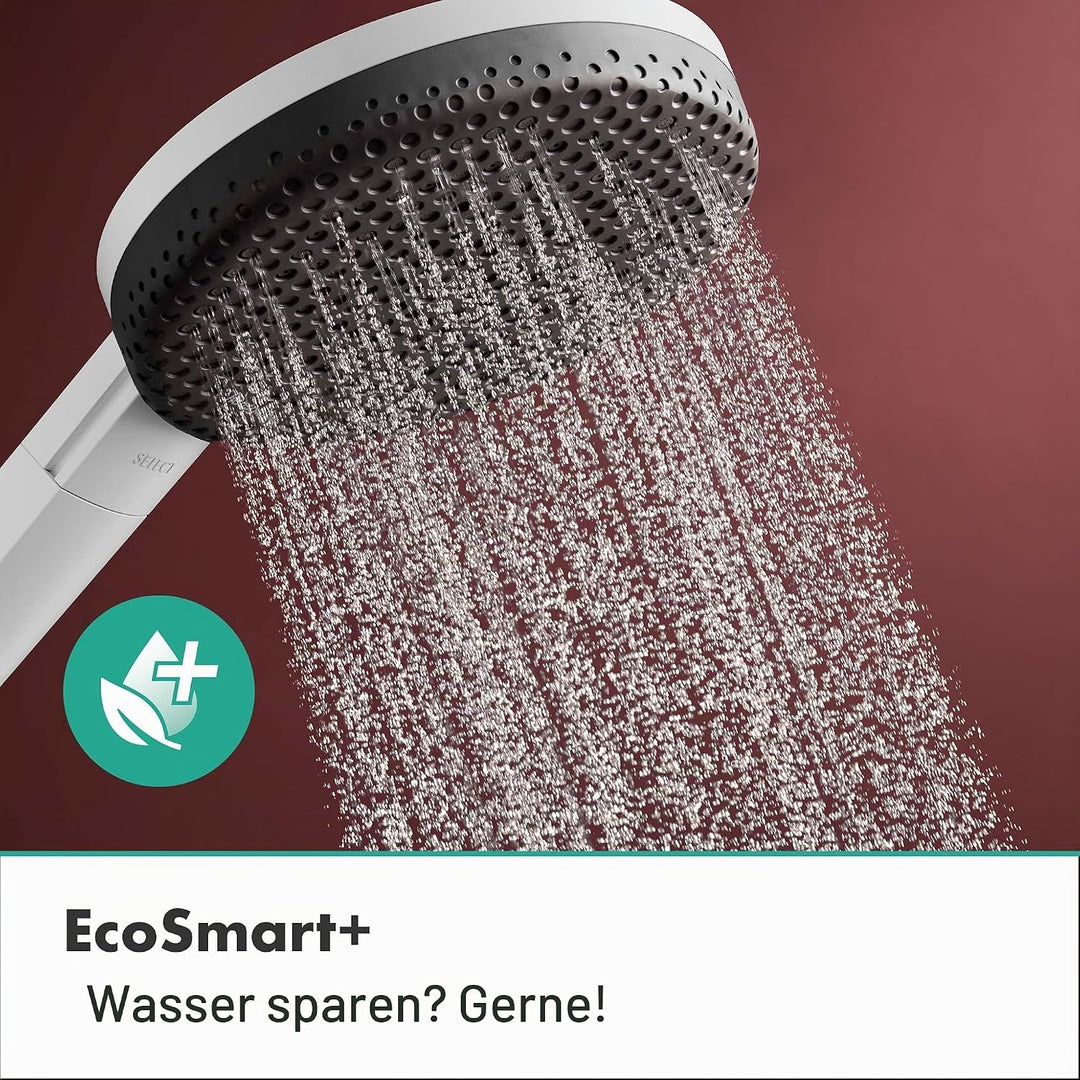 hansgrohe Raindance Alive Select S - wassersparender Duschkopf 5,7 l/min (EcoSmart+), Handbrause mit
