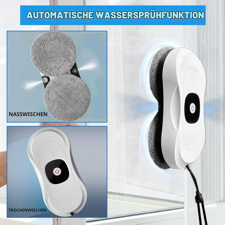 Fensterputzroboter Fensterroboter Automatischer Fensterputzer mit Doppelstrahl Sprühfunktion, Fenste