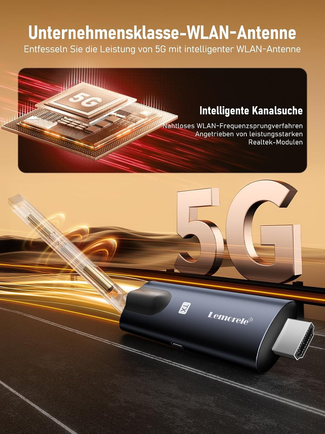 Lemorele Wireless HDMI Set mit 2 Empfängern, bis 200m, 1080P@60Hz 1TX+2RX, 1TX+2RX