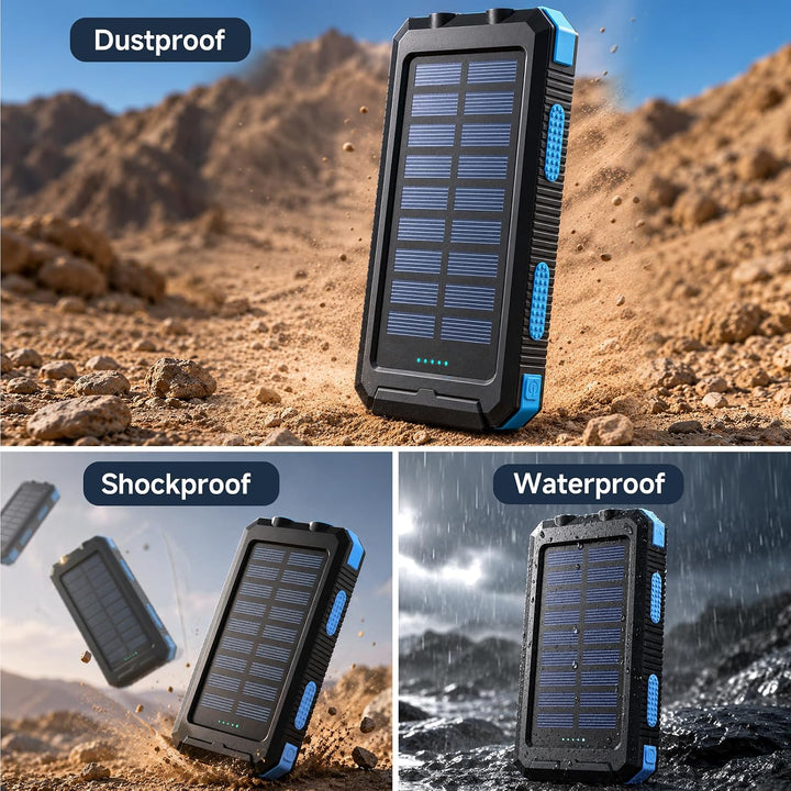 Vikeri Solar Powerbank 26800mAh, USB-C Powerbank Solar Outdoor for Camping | Wasserdichtes Solar Cha