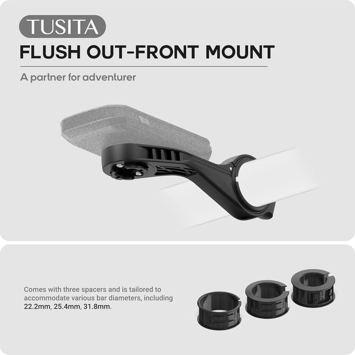 TUSITA Flush Out Front Halterung Kompatibel mit Garmin Edge GPS Fahrradcomputer, Passend für 22.2mm
