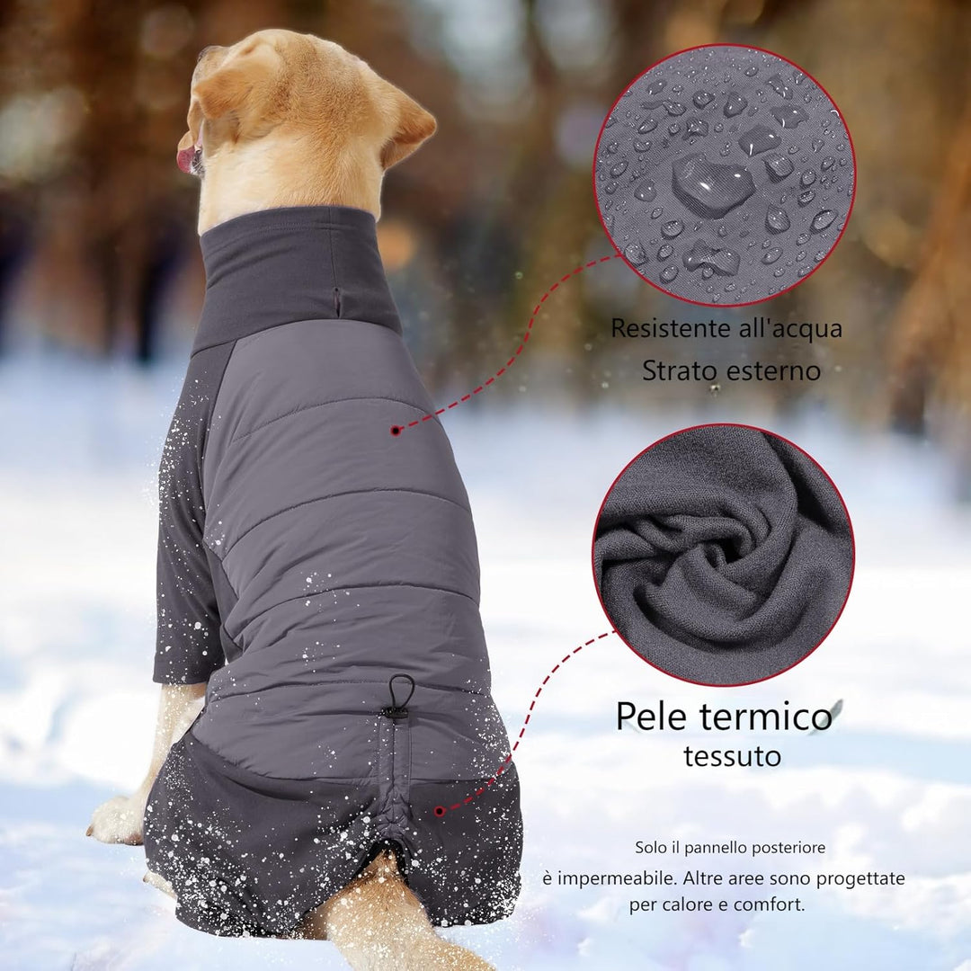 Dotoner Winter Hundemantel mit Beinen, Elastischer Wasserdicht Hundejacke Hund-Overall Fleecefutter