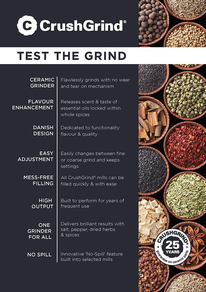 CrushGrind - the original ceramic mechanism Gewürzmühle, Holz, Buche, 270 mm (1er Pack)