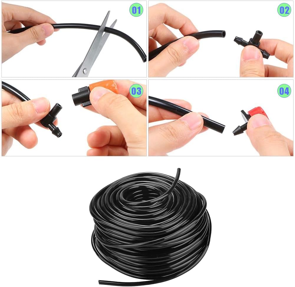 Joyzan Gartenbewässerungsrohr, Tropfbewässerungsschlauch PVC-Schlauch Micro Drip Verbindungsrohr Gar
