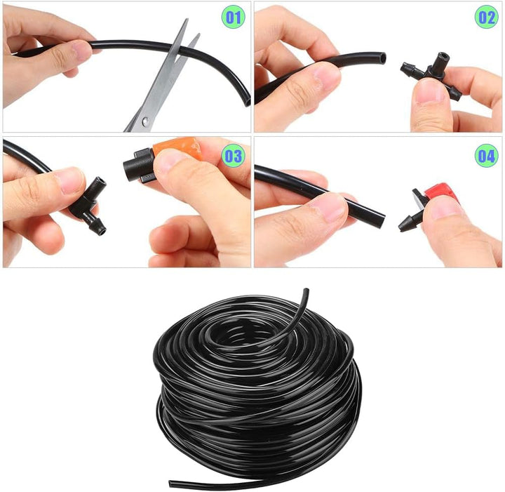 Joyzan Gartenbewässerungsrohr, Tropfbewässerungsschlauch PVC-Schlauch Micro Drip Verbindungsrohr Gar