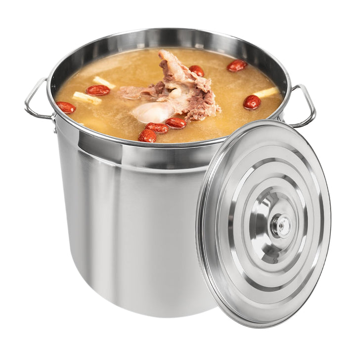 Gastronomie Kochtopf Suppentopf,35L/50L/70L/100L Edelstahl Kochtöpfe,Suppentopf mit Deckel,Grosser T