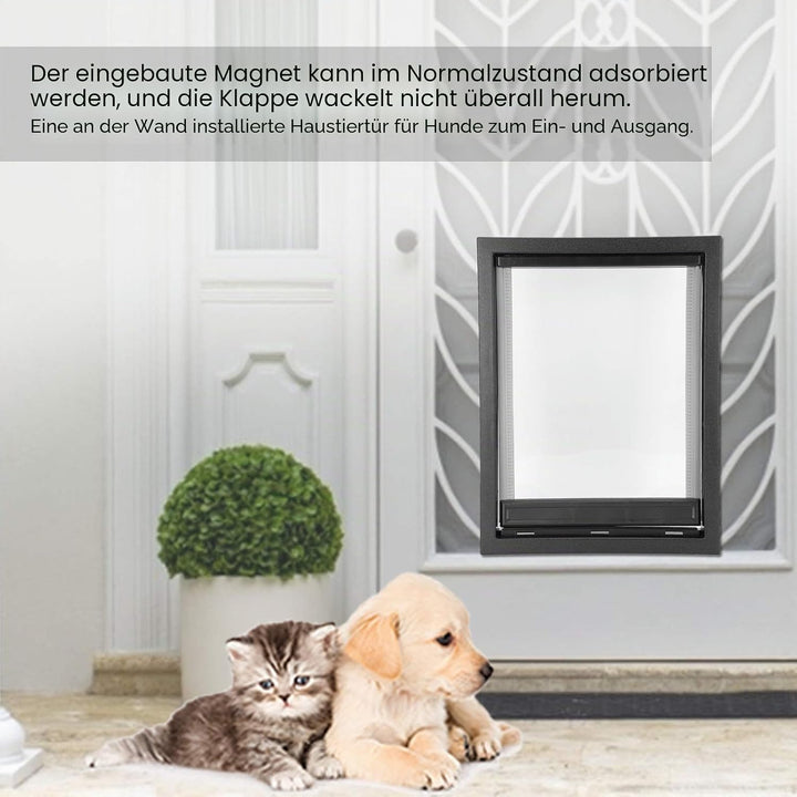 Hundeluke, Grosse Hundeklappe, Abnehmbare Installation Haustiertüre Eingebauter Magnet für Innen- od