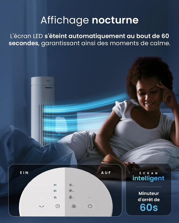 Pro Breeze™ Oszillierender Turmventilator, 79 cm Höhe, 70 Grad Oszillation, Säulenventilator mit 3 G