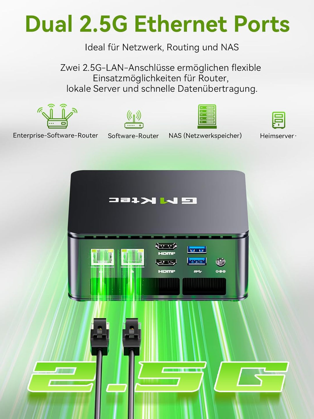 GMKtec G3S N95 Mini PC Intel 3.4GHz, 3 Jahre Produktschutz, 16GB DDR4 + RAM 512GB SSD, Mini Computer