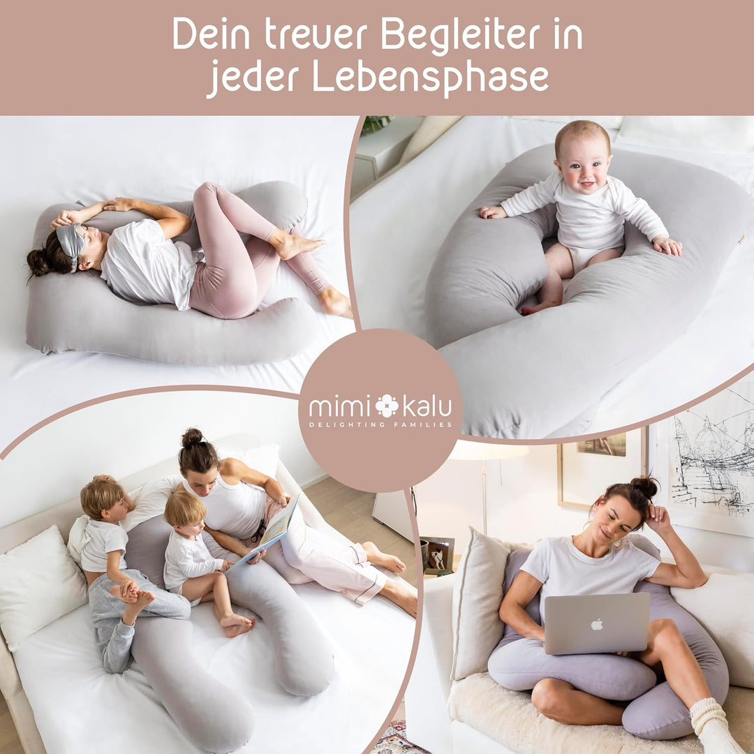 mimi kalu® Seitenschläferkissen mit Memory Foam Füllung Individuell Anpassbar, Inkl. 100% Soft Cotto