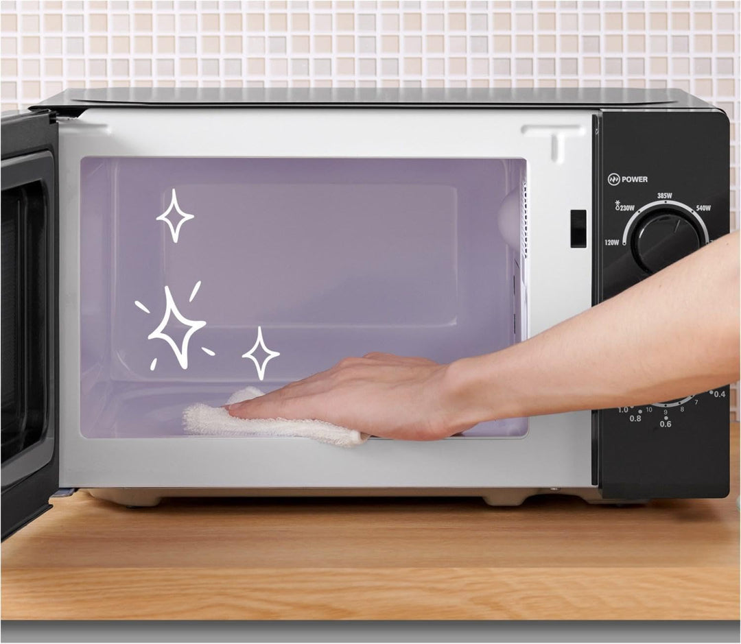 Comfee CMSN 20 bk Mikrowelle/Solo-Mikrowelle mit 5 Leistungsstufen/Innenbeleuchtung/easy Defrost/360